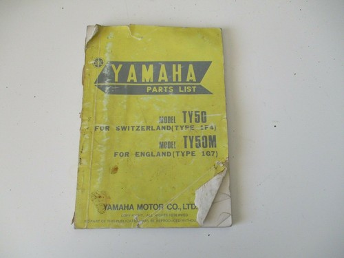 Yamaha parts list - parts, ty50m