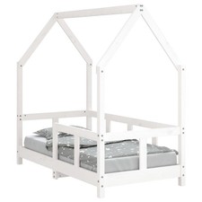 Kids Bed Frame Bedstead Wooden Base White 70x140 cm Solid Wood Pine vidaXL