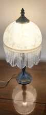 Vntg Fringed/Beaded Glass