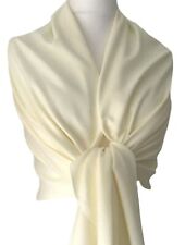 Cream Pashmina Wrap Ladies Shawl Oversized Plain Scarf Womens Wedding Prom New