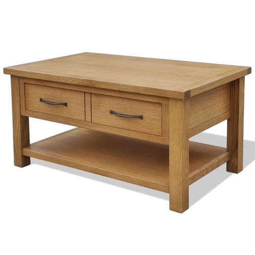 Solid oak wood coffee table - oak,