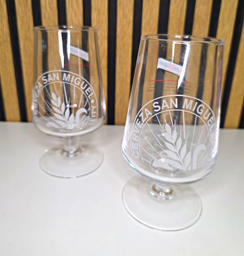 San miguel lager beer - lager, glasses