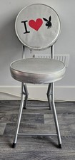 Playboy Stool Chair Makeup Y2K Silver Playboy Bunny Girls Playboy Mansion