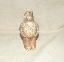 large antique clay whistle in