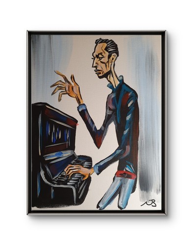 The piano man 12x16 abstract - the,