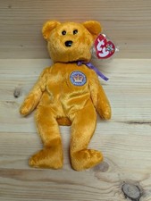 Ty Beanie Babies Royal Bears, Queens, Golden Jubilee 2002, Princess Diana Mint