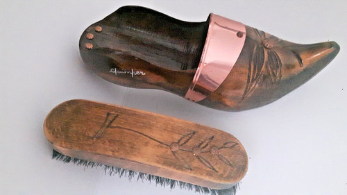 Vintage shoe brush wooden - vintage,