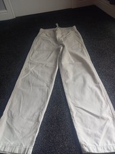 MENS ONLY & SONS CREAM CHINO WIDE LEG TROUSERS SIZE MEDIUM