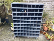 Vintage Industrial Stripped Metal Pigeon Hole Cabinet Or Wine Bottle Rack 