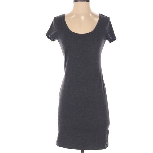 Short sleeve gray dress - short,