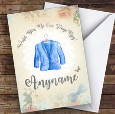 Page Boy Vintage Suit On Hanger Floral Will You Be My Page Boy Personalised Card
