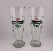 Vintage HEINEKEN  9” Tall European Beer Glasses Pilsner Barware Set Of 2 - A5