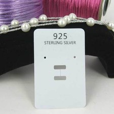 50- WHITE PLASTIC EARRING CARD