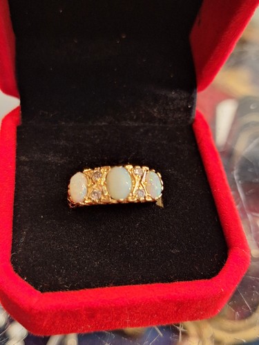 Vintage opal and diamond - and,