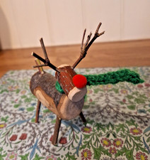 hand made wooden reindeer christmas decoration