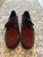 Underground Wulfrun Creepers Burgundy Suede- Unisex Shoes Single Sole UK 9