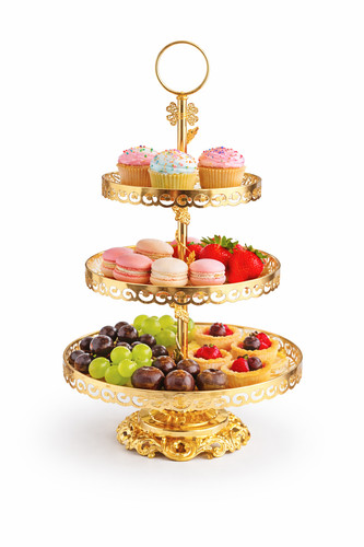 Luxury tier gold dessert - luxury,