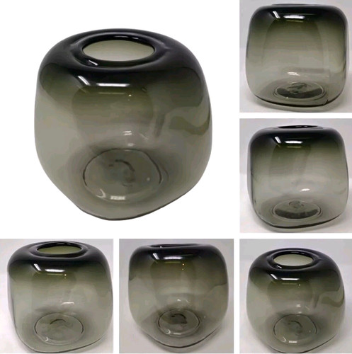 Smoke art glass vase bowl - vase,