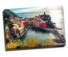 Italy Vernazza Colorful Houses Canvas Print Wall Art 30x20" A1
