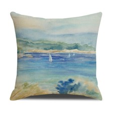 Nautical Navigation Lighthouse Throw Pillow Case Coastal Landscape Cushion Cover