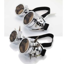Steampunk Silver Goggles Retro