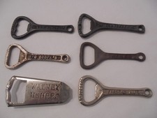 A JOB LOT OF 6 x VINTAGE BOTTLE OPENERS, INC. WATNEYS, DOUBLE DIAMOND, FARSONS