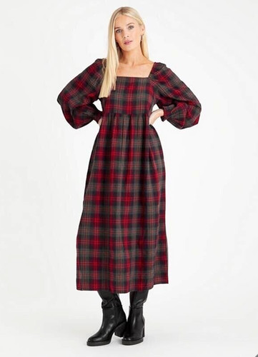 Dress size tartan plaid - dress,
