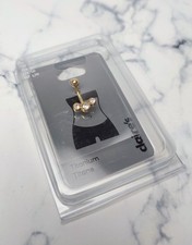 1215 Claires Accessories TITANIUM Belly Bar Gold with Jewels 14G BNWT RRP 16