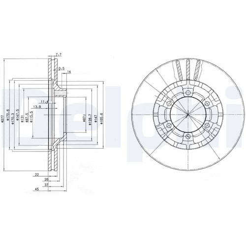 Brake disc delphi bg2561 - disc,