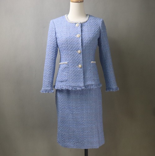 Blue tweed skirt - skirt, suit
