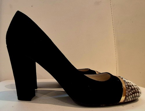Fiore black block heel shoes - block,