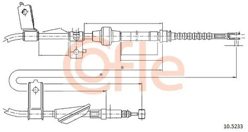 Handbrake cable rear - cable, 10.5233