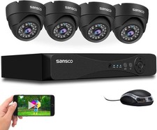 SANSCO 8Ch CCTV Camera System with 4 x In/Outdoor Dome Cameras & DVR (NO HDD)