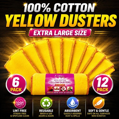 100 cotton yellow - yellow, duster