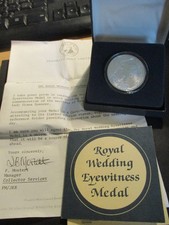 1981 Royal Wedding Eye Witness Medal Commemorative Silver Proof Coin i& Box COA