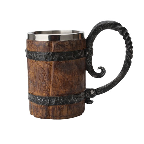 Barrel shaped mug stainless - barrel,