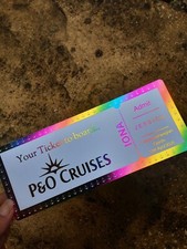 P&O cruise line gift ticket shiny foil suprise trip reveal
