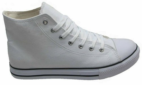 White canvas ankle boots - white,
