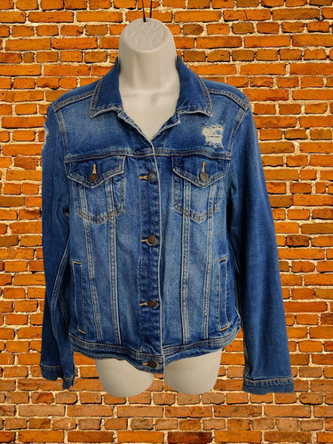 Hollister large med blue coat - large,