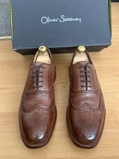 Oliver Sweeney Aldeburgh Brown Leather Goodyear Welted Mens Brogue Shoe Uk 10