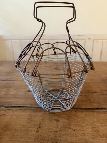 French wire egg basket vintage - french,