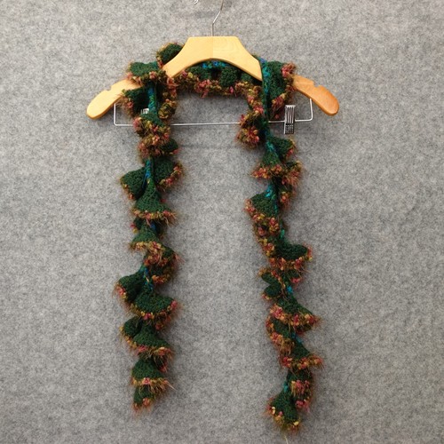 Wool knit scarf - knit, green