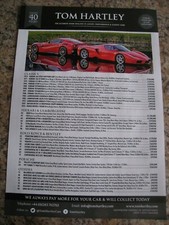 Tom hartley car stock list - tom,