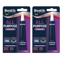 2X Bostick Smart Adhesives  All Purpose Clear Glue Long Lasting Bond  20ml