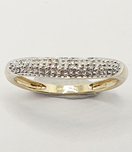 9ct diamond wave band ring - wave,