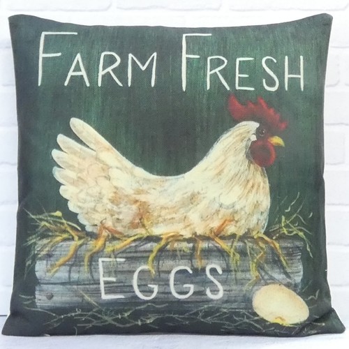 Black chicken cushion cover - chicken,