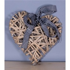 St Helens Home and Garden Light Grey Wicker Christmas Heart