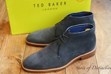 Ted Baker RorsdI3 Blue Suede Chukka Boots Shoes Men's UK 9 US 10 EU 43