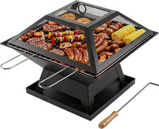 Square Fire Pit with BBQ