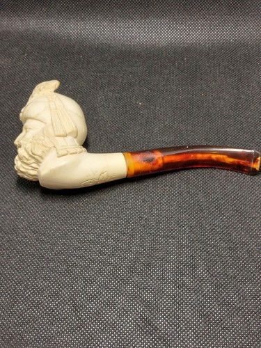 Ornate meerschaum smoking pipe - meerschaum,